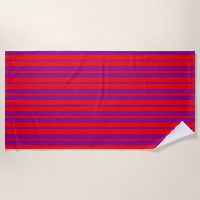 Rotes Lila Stilmuster Muster Strandtuch (Vorderseite)