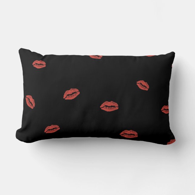 Rotes Lippenkuss-Kissen Lendenkissen (Vorderseite)