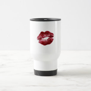 Rotes Lippenstift-Kuss-Mal Baddie-Ästhetik Edelsta Reisebecher