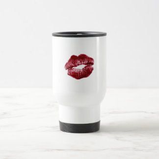 Rotes Lippenstift-Kuss-Mal Baddie-Ästhetik Edelsta Reisebecher