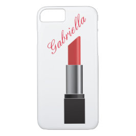 Rotes Lippenstift-Monogramm Case-Mate iPhone Hülle