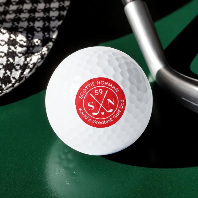 Rotes Logo "Der größte Vater der Welt" Golfball (Von Creator hochgeladen)