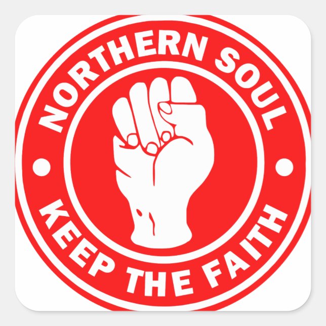 Rotes Logo des nördlichen Souls Quadratischer Aufkleber (Vorderseite)