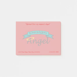 Rotes Logo eingebrannt Wasserzeichen mit Post-it Klebezettel