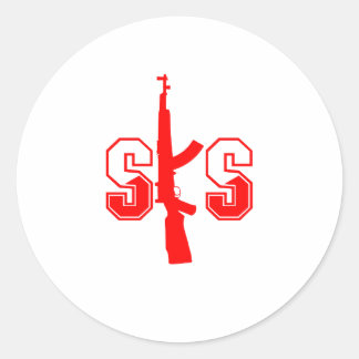 Rotes Logo für SKS-Sturmgewehre Runder Aufkleber
