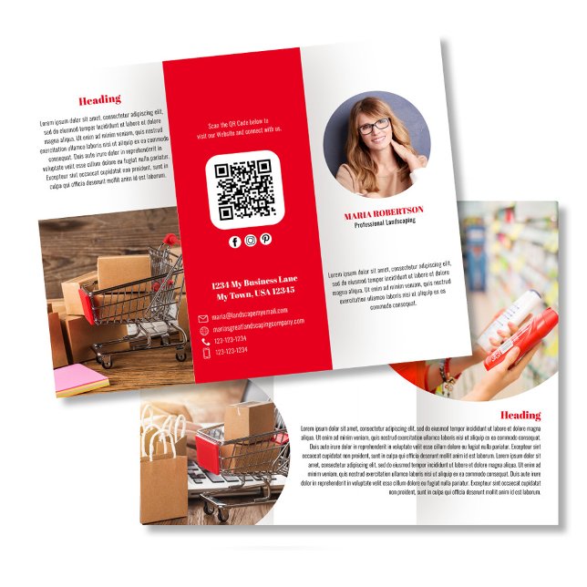 Rotes Logo oder Broschüre "Foto" (Business brochure with your photo or logo template. )