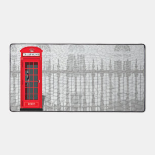 Rotes Londoner Telefonhäuschen mit Namen Schreibtischunterlage