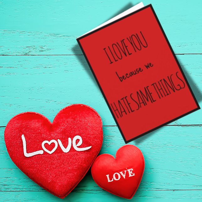 Rotes Lustiges Ich liebe dich Valentinstag Karte (Red Funny I Love You Valentine's Day Card )