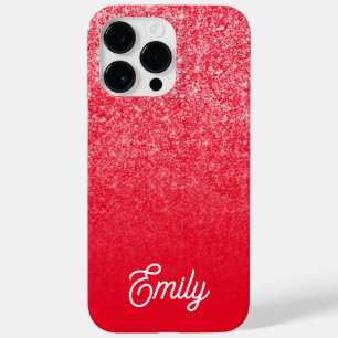 Rotes Luxus-Glitter und Ombre Case-Mate iPhone 14 Pro Max Hülle