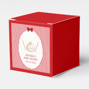 Rotes Mädchen-Bogen Asiatische Klöße Baby Shower  Geschenkschachtel