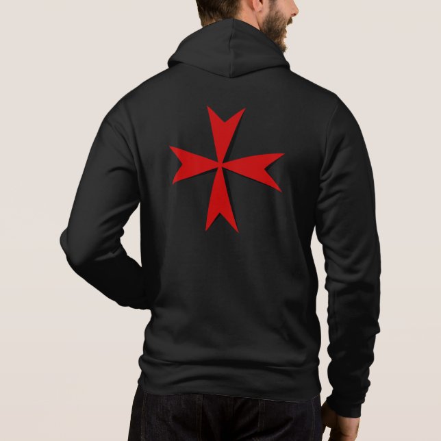 Rotes Malteserkreuz, St. John, maltesische Flagge  Hoodie (Rückseite)