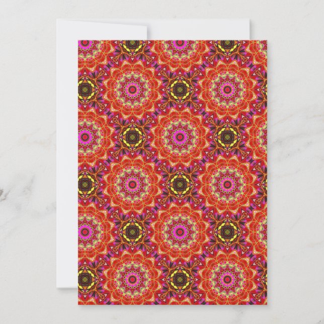 Rotes MANDALA  Einladung (Vorderseite)