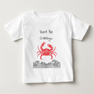 Rotes Mandala-Krabben- und Wellen-T-Shirt Baby T-shirt