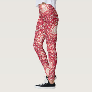 Rotes Mandala-Muster in feurigem Farbverlauf Leggings