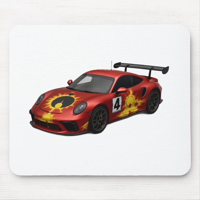 Rotes Mandelbrot-Rennwagen Mousepad (Vorne)