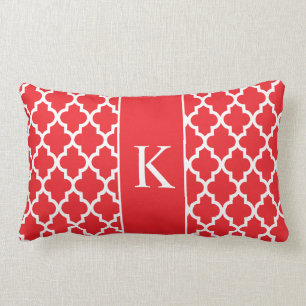 Rotes marokkanisches kundenspezifisches Monogramm Lendenkissen