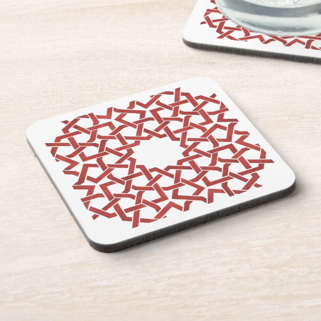 Rotes marokkanisches Mosaik MAMLUK Getränkeuntersetzer (Linke Seite)