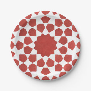 Rotes marokkanisches Mosaik MAMLUK Pappteller