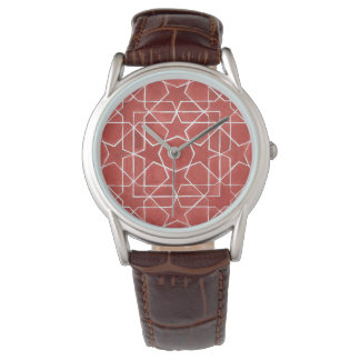 Rotes marokkanisches Mosaik ROSETTE Armbanduhr