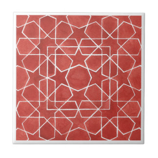 Rotes marokkanisches Mosaik ROSETTE Fliese