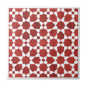 Rotes marokkanisches Mosaik ROSETTE Fliese