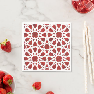Rotes marokkanisches Mosaikpapierhandtuch ROSETTE Serviette