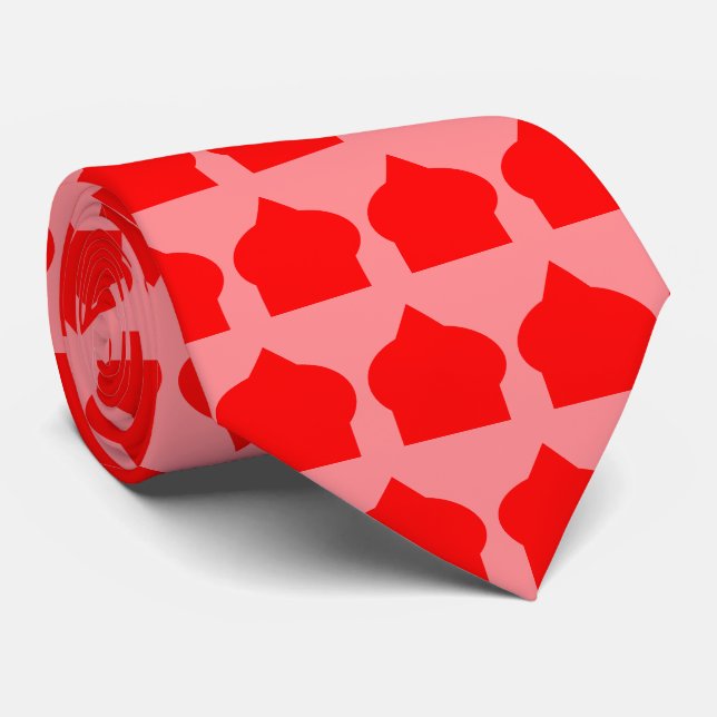 Rotes marokkanisches Musterdesign Krawatte (Gerollt)