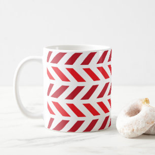 Rotes Maron Streifen Chevron Zickzack-Muster Kaffeetasse