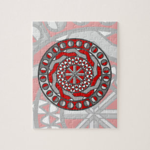 Rotes Maschinenpuzzle