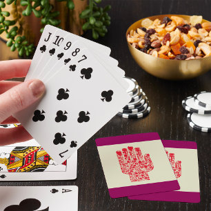 Rotes medizinisches Handsymbol Gesundheitswesen Spielkarten