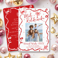 Rotes Mele Kalikimaka Foto Handgezeichnetes Weihna