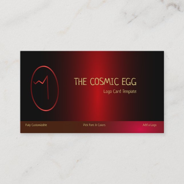 Rotes Metallisches Geoglyph-Symbol Cosmic-Ei-Logo Visitenkarte (Vorderseite)