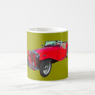 Rotes MG konvertierbares antikes Sportscar Kaffeetasse