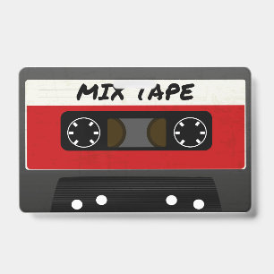 Rotes Mix-Tape - Retro-Geschenk im Stil der 80er u Ausweis