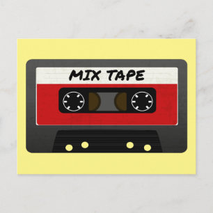 Rotes Mix Tape - Retro-Geschenk im Stil der 80er u Postkarte