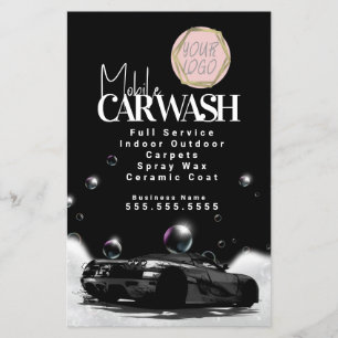 Rotes mobiles Autowasch-Detailing-Logo Flyer