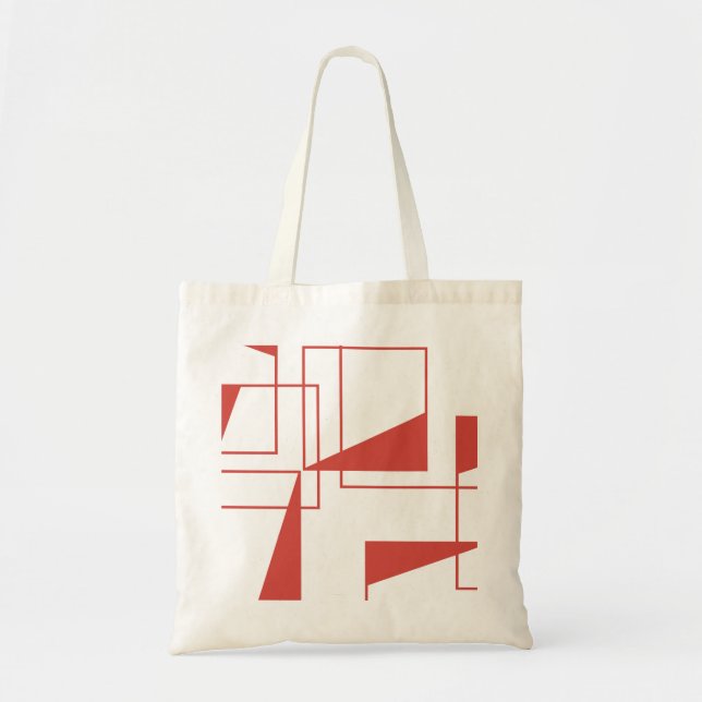 Rotes, modernes, dynamisches, trendy geometrisches tragetasche (Vorne)