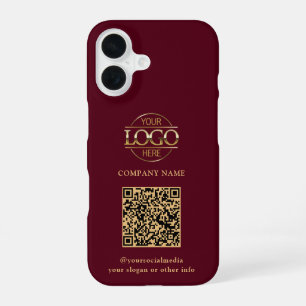 Rotes modernes Geschäftslogo & QR-Code-Promotion iPhone 16 Hülle