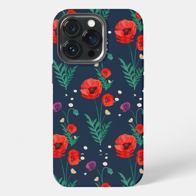 Rotes Mohn Blumen-Design Case-Mate iPhone-Hülle iPhone 13 Pro Hülle (Hinten)