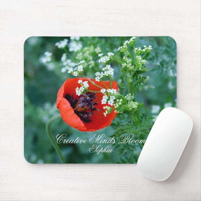 Rotes Mohn Kunst Individuelle Mauspad (Mit Mouse)