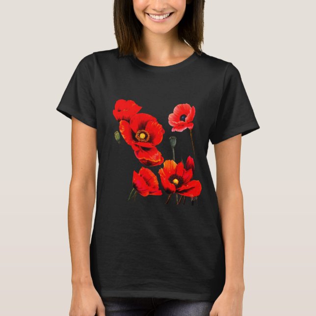Rotes Mohn-T-Shirt T-Shirt (Vorderseite)