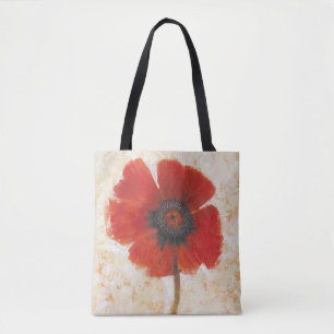Rotes Mohnblumen-Porträt Tasche