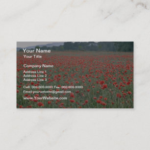 Rotes Mohnblumenfeld, Blumen Kents, England Visitenkarte