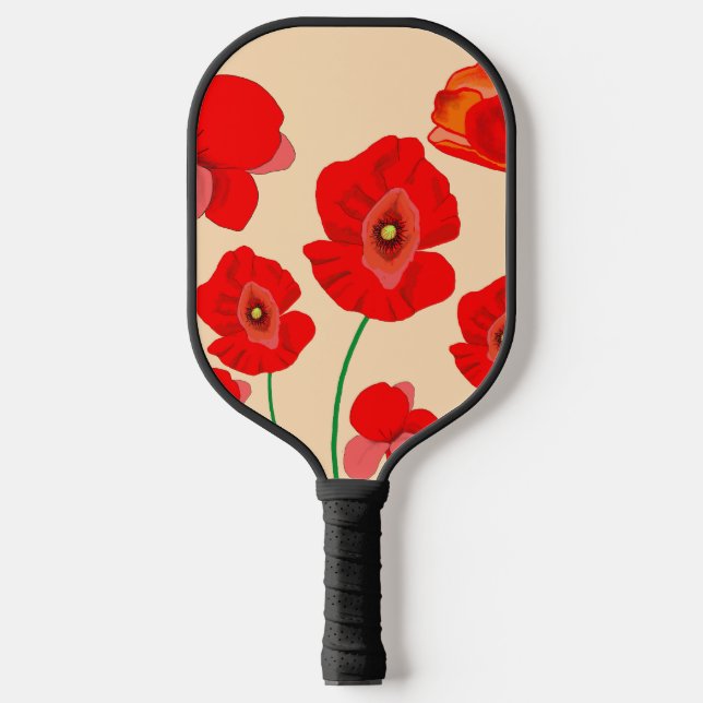 Rotes Mohnfeld Pickleball Schläger (Vorderseite)