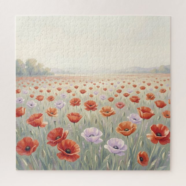 Rotes Mohnfeld Wildblumenwiese  (Vertikal)
