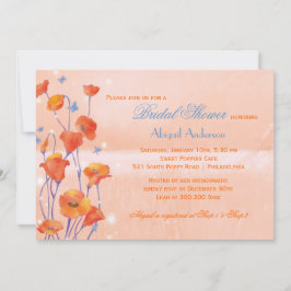 Rotes Mohnlachs Farbiges Brautparty Einladung