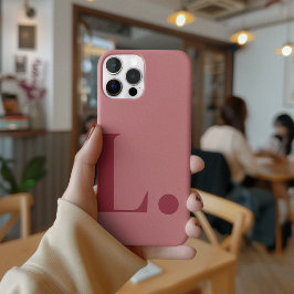 Rotes Monogramm Letter Einfache Farbe Minimalistis Case-Mate iPhone Hülle