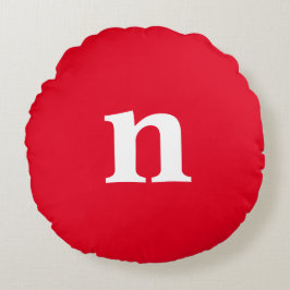 Rotes Monogramm Rundes Kissen