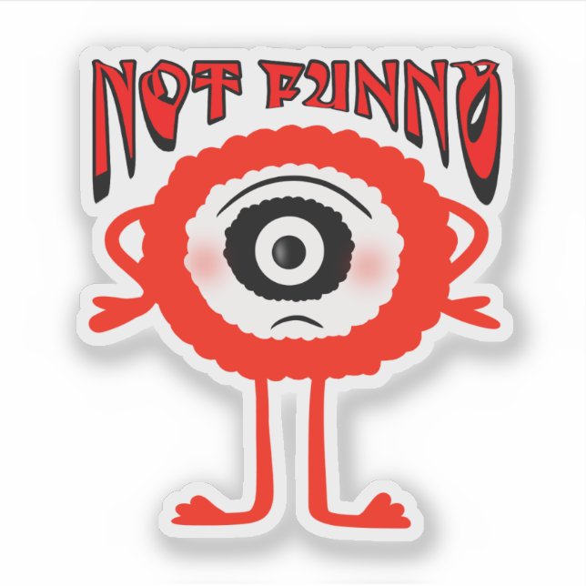 Rotes Monster Aufkleber (Vorderseite)