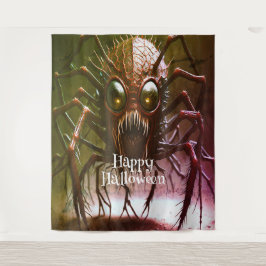 Rotes Monster Halloween Hintergrund Wandteppich